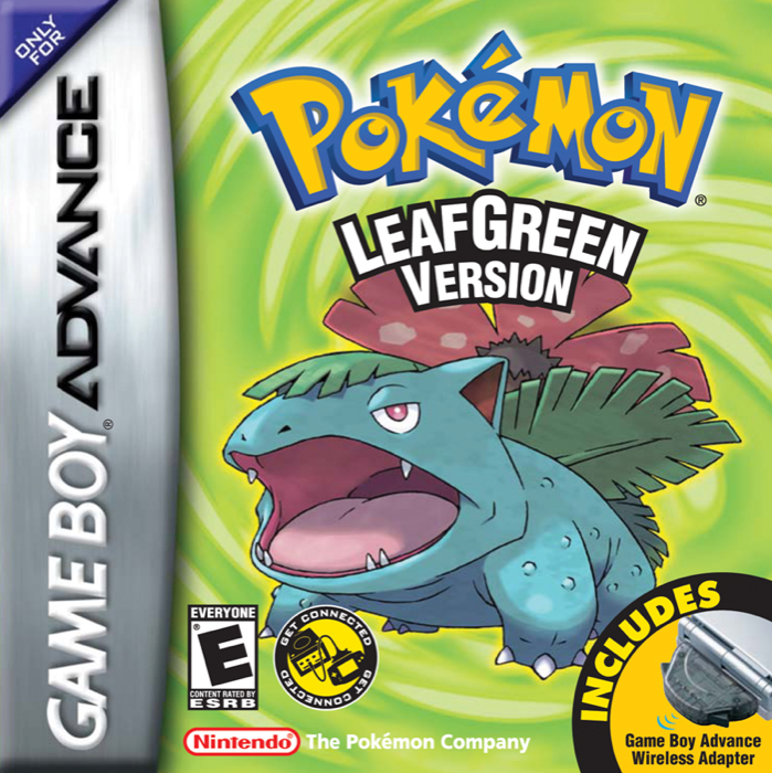 Video game cover for Pokémon LeafGreen Version